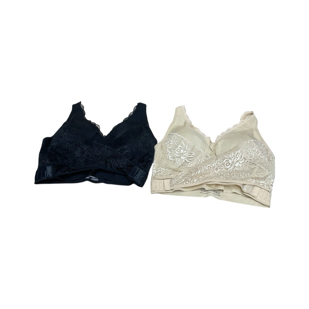 Cara Mia the ultimate Comfort Bra  Bundle Of Two Natural Nude/Black 2XL Wireless